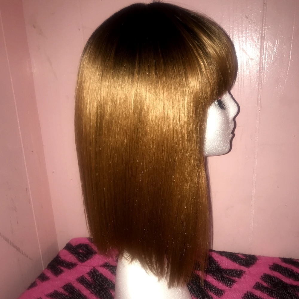 Honey Brown wig with bangs